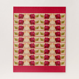 Victorian red rose jigsaw puzzle
