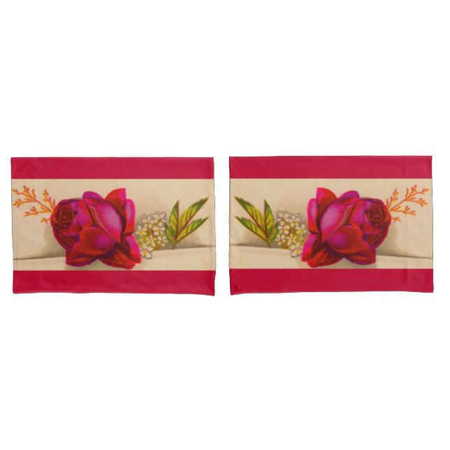 Victorian red rose pillowcase (Front-Set)