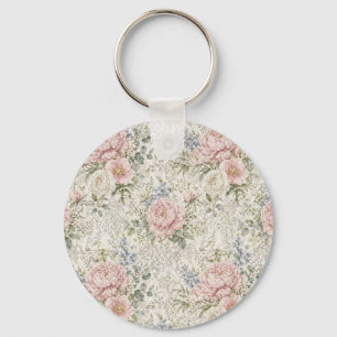 Victorian Romance: Blushing Peonies Delicate Lace Keychain