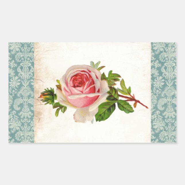 Victorian Rose and Damask Sticker (Front)