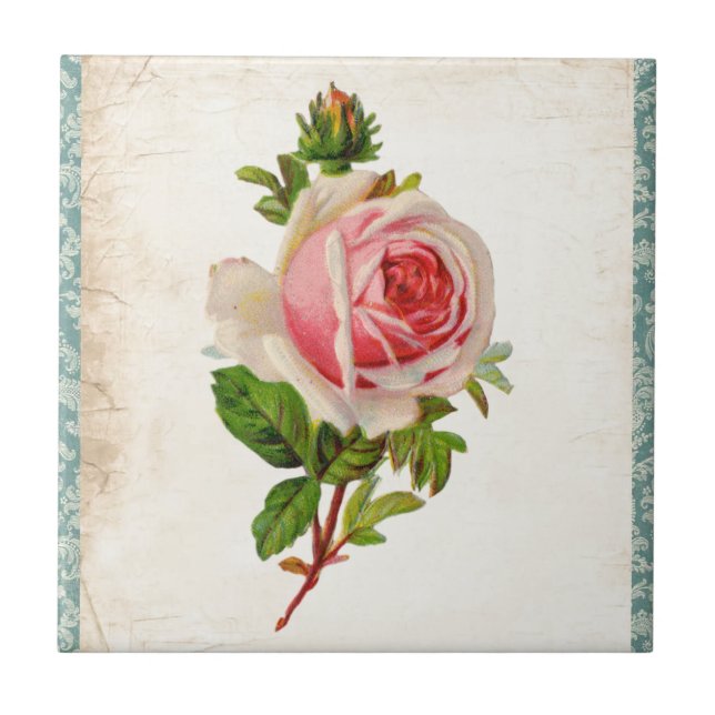Victorian Rose and Damask Tile (Front)
