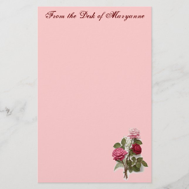 Victorian Rose custom stationary Stationery (Front)