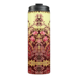 Victorian rose elegant floral vintage  thermal tumbler