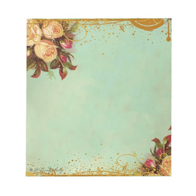 Victorian Rose Elegant Paper Notepad (Front)