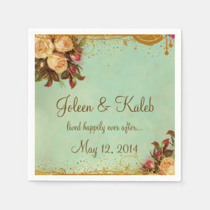 Victorian Rose Elegant Personalized Napkins