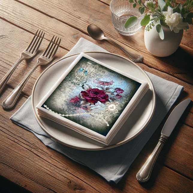 Victorian Rose Ephemera Napkin (Creator Uploaded)