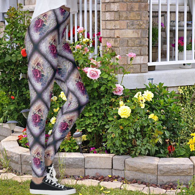 Victorian Rose Ephemera Pattern Leggings (Creator Uploaded)