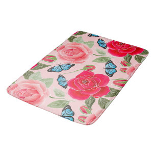 Victorian rose garden  bath mat