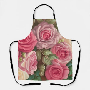 Victorian Rose Garden - Pastel Pink Blooms Apron