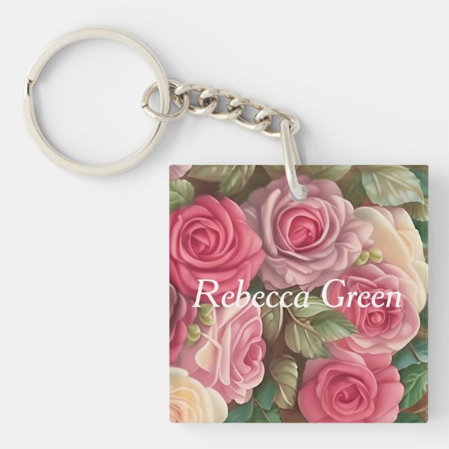 Victorian Rose Garden - Wedding Bouquet Keychain (Front)