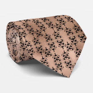 Victorian rose gold pattern Wedding neck tie