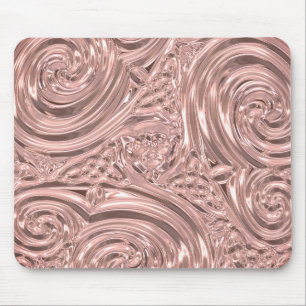 Victorian Rose gold pink elegant art nouveau Mouse Pad