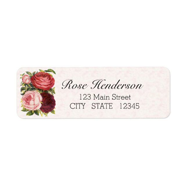 Victorian Rose Rouge Burgandy Cabbage Rose Adresse (Devant)