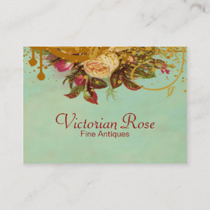 Victorian Rose Swirls & Splatter Business Cards