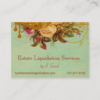Victorian Rose Swirls & Splatter Standard for ELS Business Card