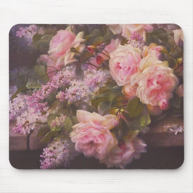 Victorian Roses and Lilacs Mouse Pad (Front)