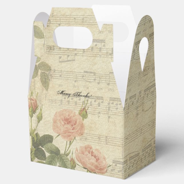 Victorian Roses and Music Personalized Favor Box (Opened)