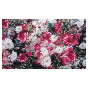 Victorian Roses Floral pink mauve white fabric
