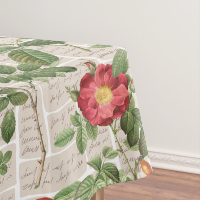 Victorian Roses Heritage Illustrations Collection Tablecloth (In Situ)