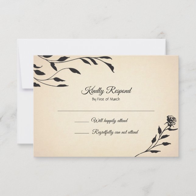 Victorian Roses RSVP Card (Front)