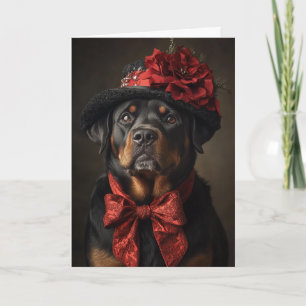 Victorian Rottweiler Christmas Holiday Card