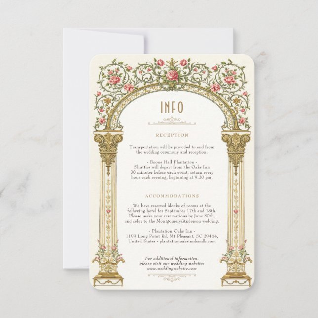 Victorian Royal Mariage Détail de la carte Éléganc (Devant)
