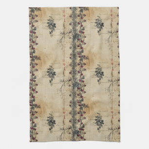 Victorian Ruby Lace Gothic Pattern (2) Kitchen Towel