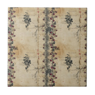 Victorian Ruby Lace Gothic Pattern (2) Tile