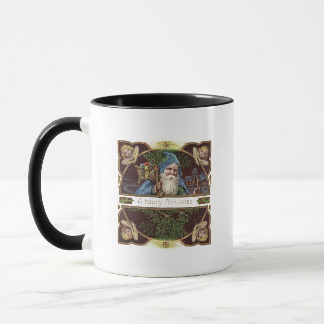 Victorian Santa Angels Christmas Antique Mug (Left)