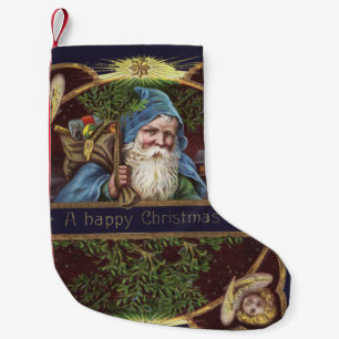 Victorian Santa Angels Christmas Antique Small Christmas Stocking