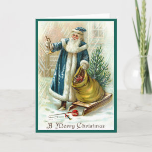 Victorian Santa Christmas Card