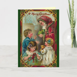 Victorian Santa Christmas Card