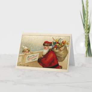 Victorian Santa Christmas Greeting Card