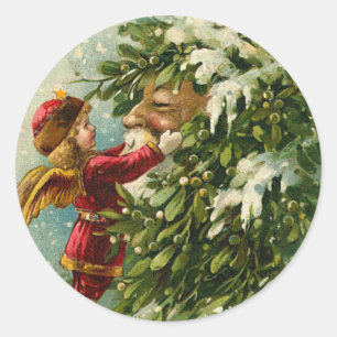 Victorian Santa Christmas Stickers