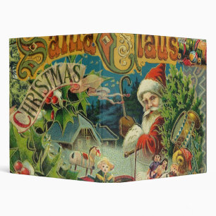 Victorian Santa Claus Christmas Collage Antique  Binder