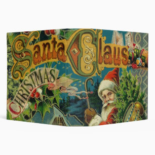 Victorian Santa Claus Christmas Collage Antique  Binder