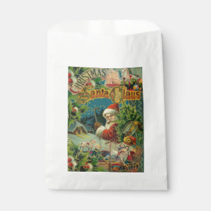 Victorian Santa Claus Christmas Collage Antique Favour Bag