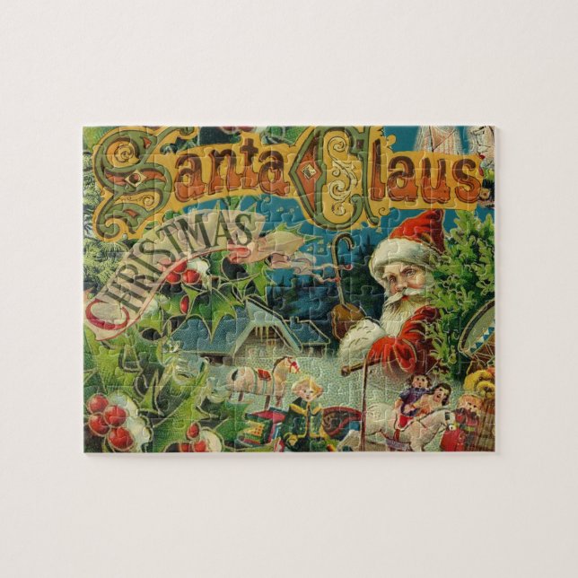 Victorian Santa Claus Christmas Collage Antique  Jigsaw Puzzle (Horizontal)
