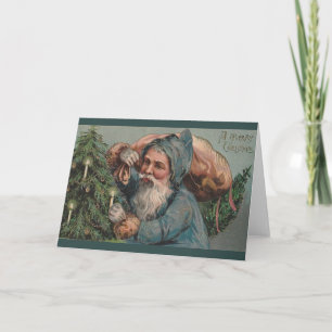 Victorian Santa Claus Christmas Greeting Card
