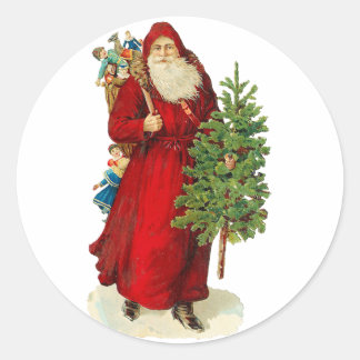 Victorian Santa Claus Classic Round Sticker