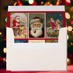 Victorian Santa Claus Inside Christmas Card  Envelope
