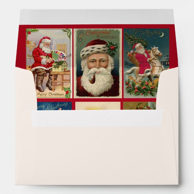 Victorian Santa Claus Inside Christmas Card  Envelope (Back (Bottom))