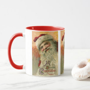 Victorian Santa Claus Portrait, Vintage Christmas Mug