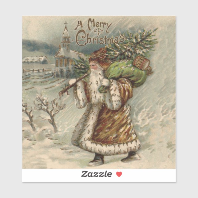 Victorian Santa Claus With Christmas Tree (Sheet)