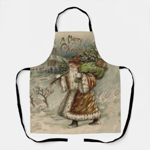 Victorian Santa Claus With Christmas Tree Apron
