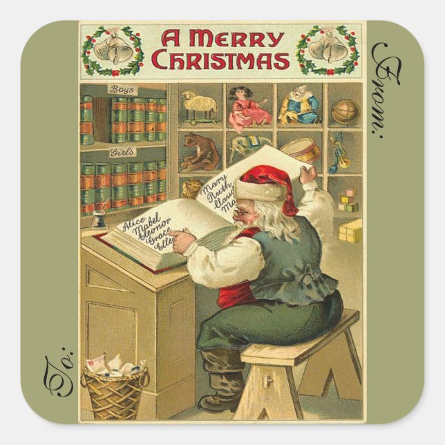 Victorian Santa Gift Tag (Front)