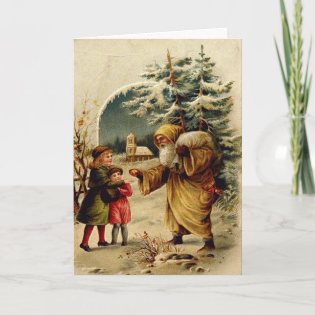 Victorian Santa Holiday Card (Front)