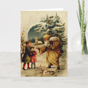 Victorian Santa Holiday Card