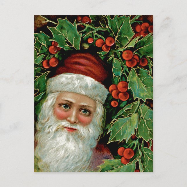 Victorian Santa Holiday Postcard (Front)