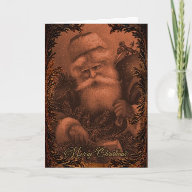 Victorian Santa - Merry Christmas Card (Front)